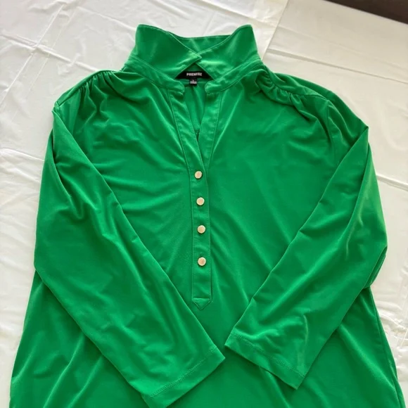 Premise Collared Blouse Green Size Large - Picture 9 of 10